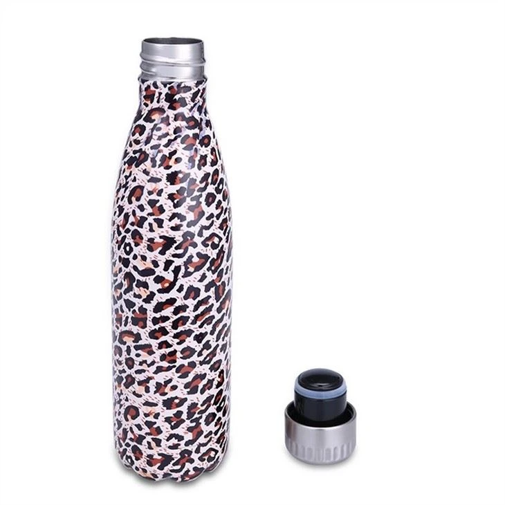 Fashionable Leopard Print Vacuum Stainless Steel Thermal Cola Bottle
