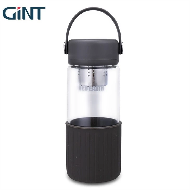 Portable Leakproof Tea Infuser Double-Walled Glass Travel Tea Tumbler Bottle factory